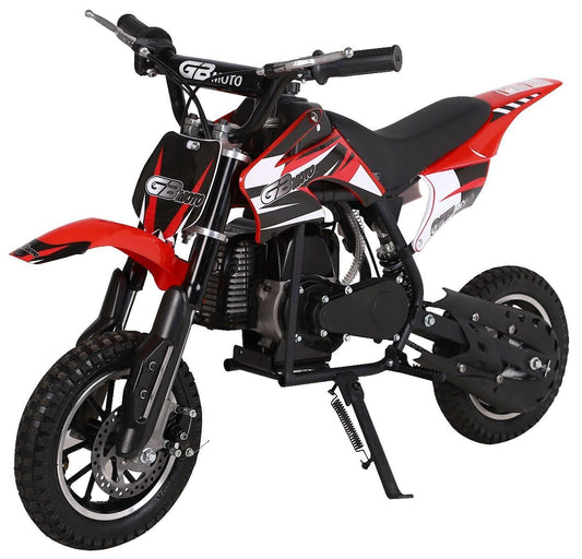 GBmoto 49cc 2-Stroke Kids Mini Dirt Bike Kids Dirt Bike Off Road Motorcycle, Kids Pit Bike, Red