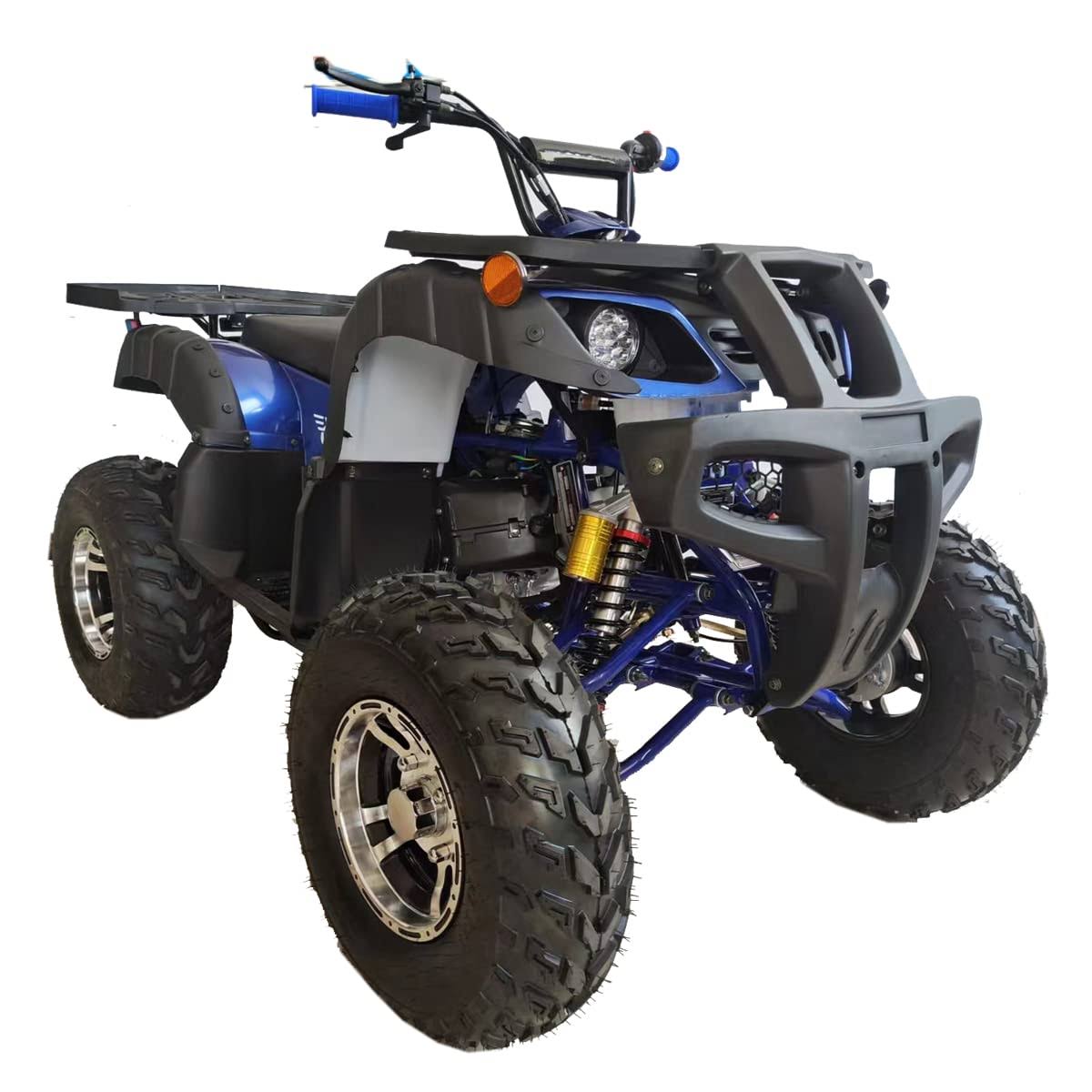 X-PRO 200cc Adult ATV with Automatic Transmission w/Reverse, Big 23"/22" Aluminium Rim Wheels! (Blue)