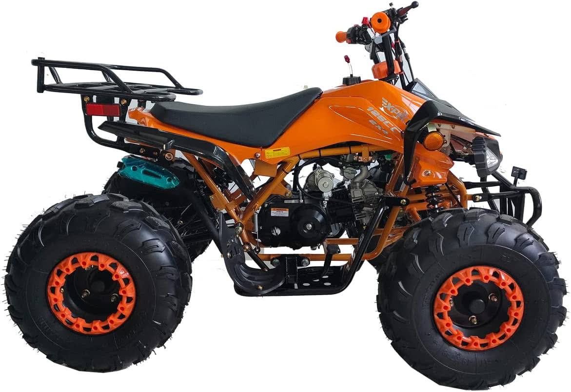 X-Pro Brand New 125cc GAS ATV, Automatic Transmission w/Reverse Remote Control Big 19 inch/18 inch Tires, Orange